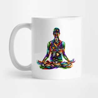 Yoga lotus position man digital illustration Mug